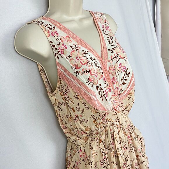 Umgee Tunic Dress Womens Medium Ditsy Floral Mock Wrap Romantic Boho Cottagecore - Picture 3 of 14